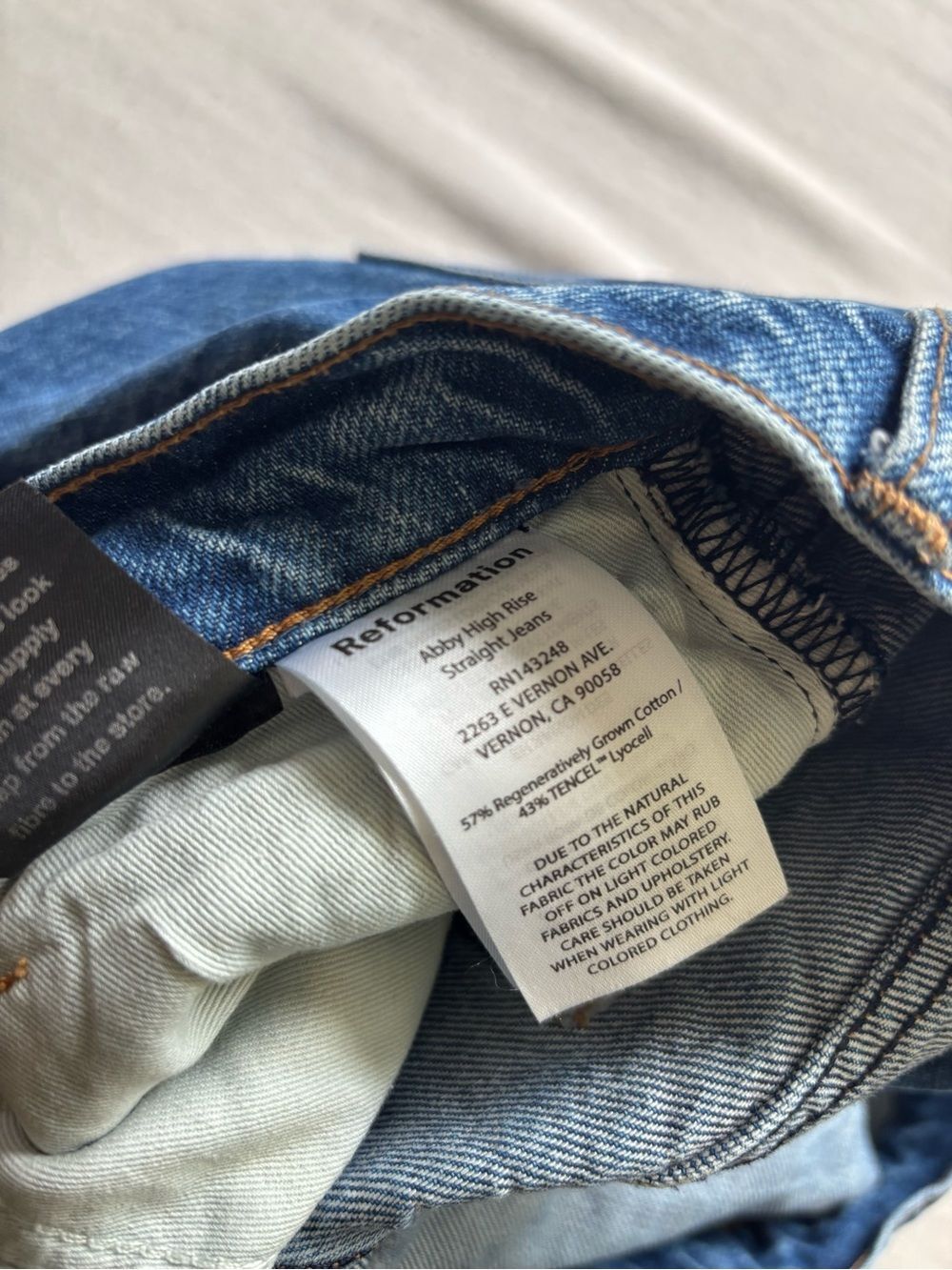 Reformation Abby High Rise Straight Leg Jeans Medium Wash Size 33 - Picture 4 of 12